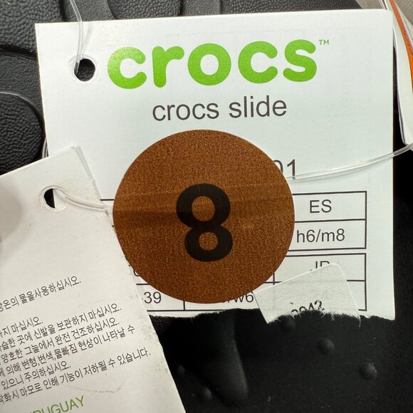 Crocs Slide Sandals Black M6/W8 Lightweight Comfort Footwear - Picture 6 of 6